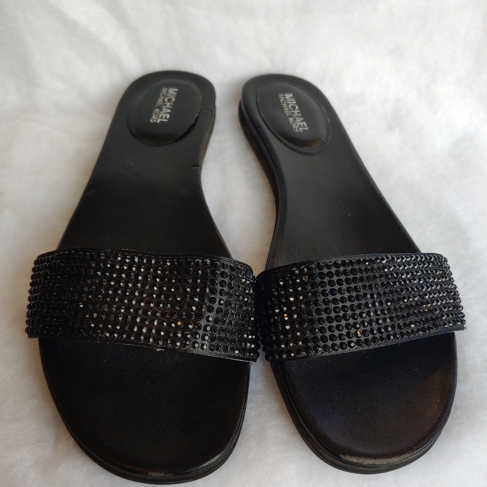 Sold - Michael Kors black flip flops size 8